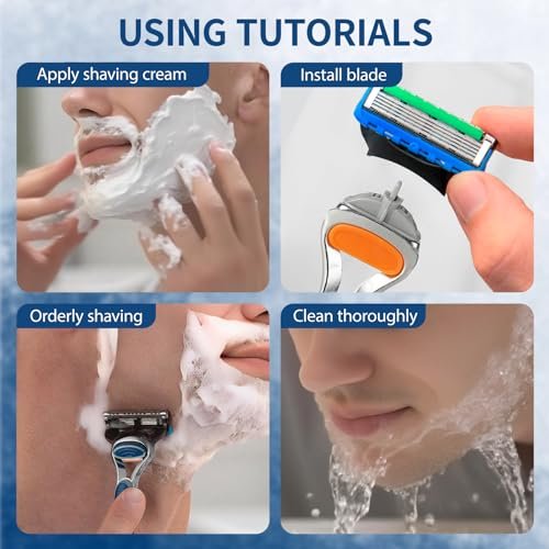 Replacement Razor Handle Compatible with Gillette Fusion5 – Non-Slip Ergonomic Design, Blue (1 Pack) - görsel 12