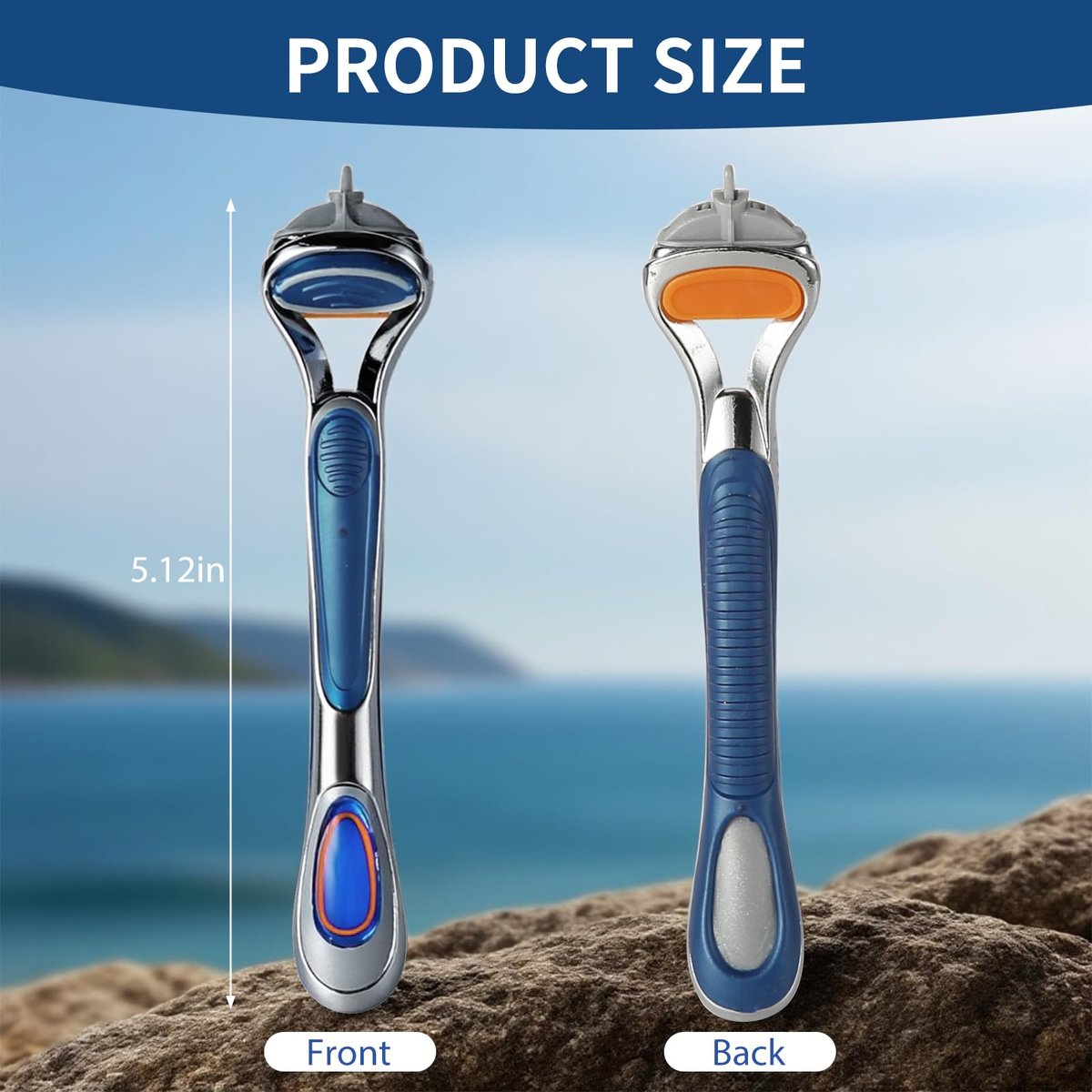 Replacement Razor Handle Compatible with Gillette Fusion5 – Non-Slip Ergonomic Design, Blue (1 Pack) - görsel 7