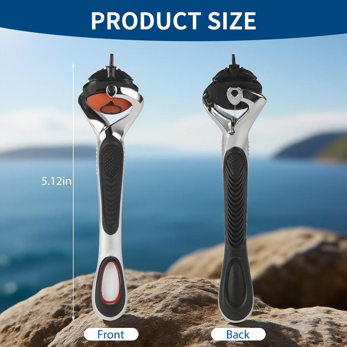 Replacement Handle Compatible with Gillette Fusion5 Razors for Men – Non-Slip Ergonomic Comfort Glide Razor Handle (1 Pack, Black) - görsel 7