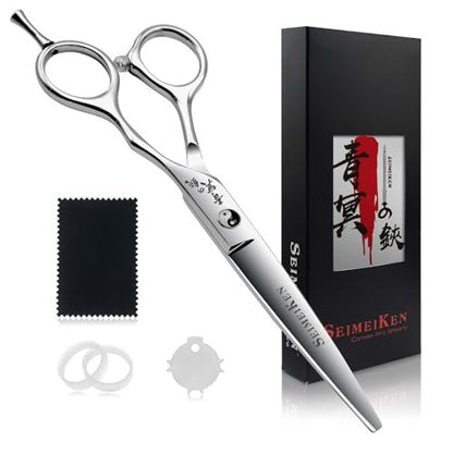 Professional Hair Cutting Scissors - 6" Japanese 440C Stainless Steel Shears with Convex Blade for Ultra-Sharp Smooth Cuts - Ideal for Hairdressing, Barbers, Salon & Home Stylists Avelisse