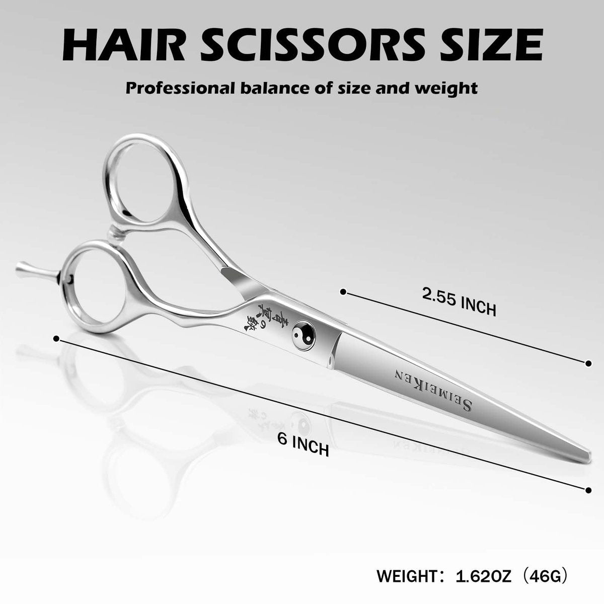 Professional Hair Cutting Scissors - 6" Japanese 440C Stainless Steel Shears with Convex Blade for Ultra-Sharp Smooth Cuts - Ideal for Hairdressing, Barbers, Salon & Home Stylists Avelisse