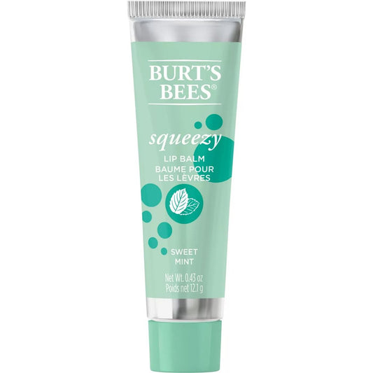 Burt's Bees Squeezy Lip Balm 6-Pack - Sweet Mint, Moisturizing Natural Lip Care