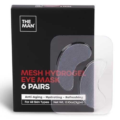 The Man Mesh Hydrogel Under Eye Patches for Men – Cooling, Hydrating & Firming Eye Masks for Dark Circles & Puffiness – Anti-Aging Patches with Hyaluronic Acid, Collagen & Vitamin E (6 Pairs) - görsel 2