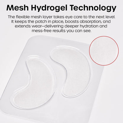 The Man Mesh Hydrogel Under Eye Patches for Men – Cooling, Hydrating & Firming Eye Masks for Dark Circles & Puffiness – Anti-Aging Patches with Hyaluronic Acid, Collagen & Vitamin E (6 Pairs)