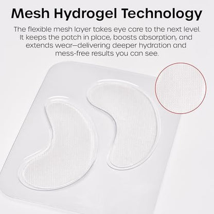 The Man Mesh Hydrogel Under Eye Patches for Men – Cooling, Hydrating & Firming Eye Masks for Dark Circles & Puffiness – Anti-Aging Patches with Hyaluronic Acid, Collagen & Vitamin E (6 Pairs)