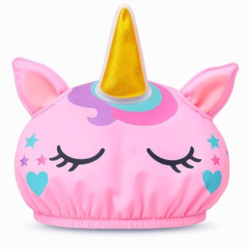 Cute Unicorn Shower Cap for Kids – Reusable Waterproof Hair Cover for Girls Avelisse