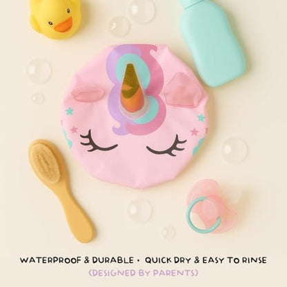 Cute Unicorn Shower Cap for Kids – Reusable Waterproof Hair Cover for Girls Avelisse