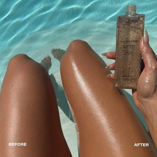 + Lux Unfiltered High Gloss N°30 Shimmer Body Oil SPF 30 - Instant Bronze Shimmering Body Oil with Broad Spectrum Sunscreen, Jojoba & Grapeseed Oil, Oxybenzone Free - 5 Fl Oz Avelisse