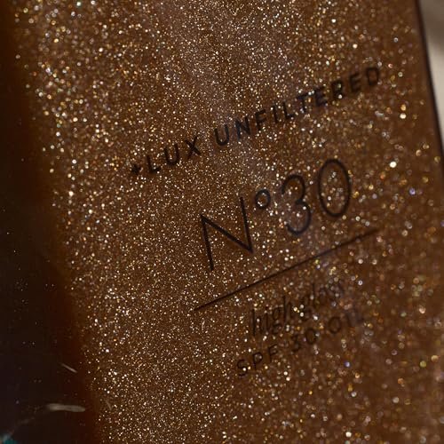 + Lux Unfiltered High Gloss N°30 Shimmer Body Oil SPF 30 - Instant Bronze Shimmering Body Oil with Broad Spectrum Sunscreen, Jojoba & Grapeseed Oil, Oxybenzone Free - 5 Fl Oz Avelisse
