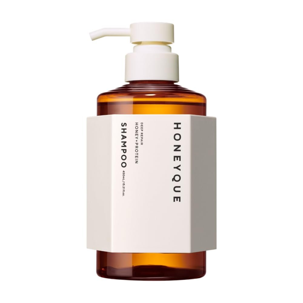 HONEYQUE Deep Repair Moist Shampoo 450ml - Moisturizing Shampoo for Damaged Hair with Manuka Honey & Protein Complex, Frizz Control & Hair Repair, Japanese Salon-Quality Avelisse