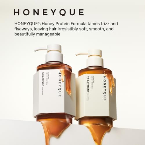 HONEYQUE Deep Repair Moist Shampoo 450ml - Moisturizing Shampoo for Damaged Hair with Manuka Honey & Protein Complex, Frizz Control & Hair Repair, Japanese Salon-Quality Avelisse