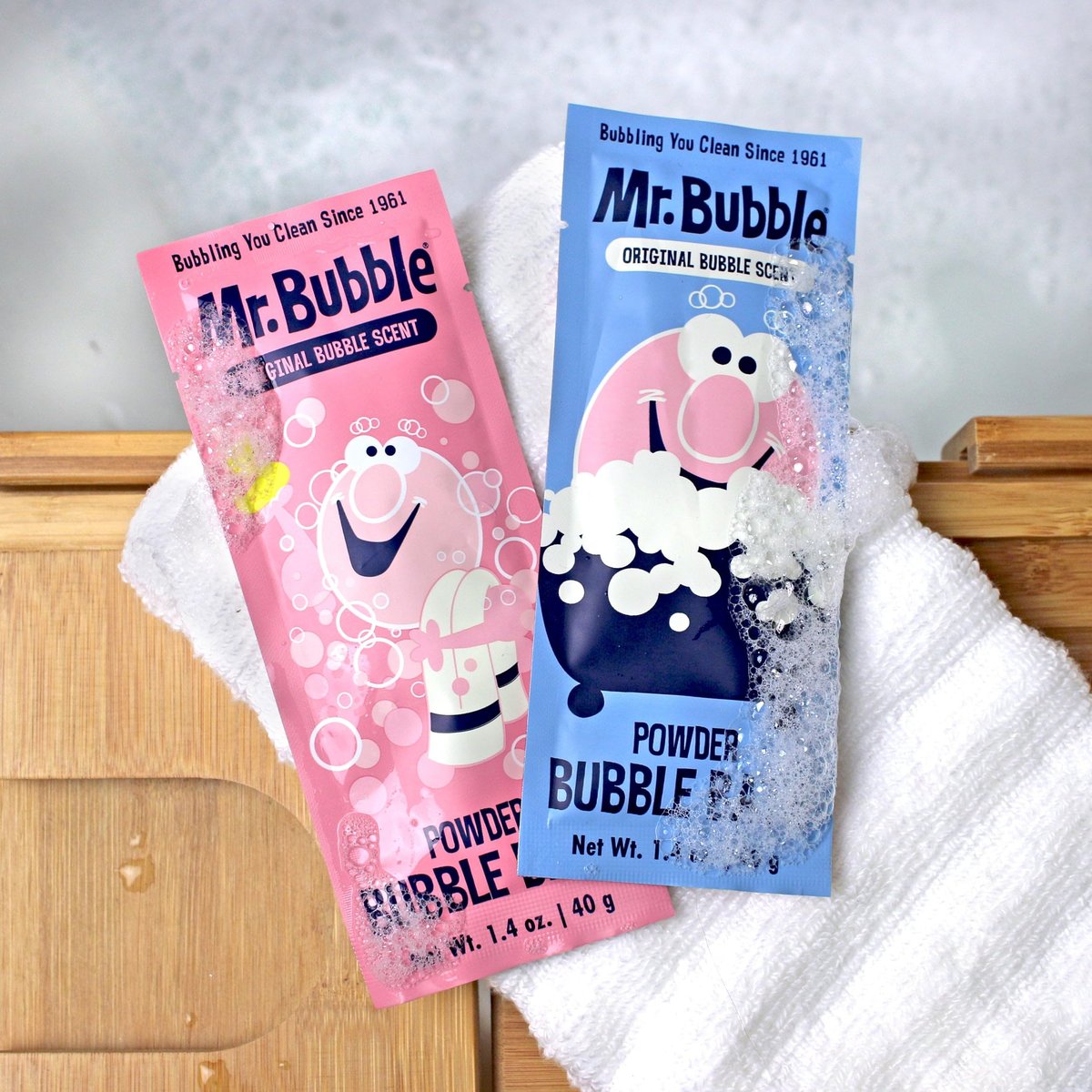 Mr. Bubble Retro Powder Bubble Bath Packet - Original Bubble Gum Scent, 1.4 oz (Pack of 12) Avelisse