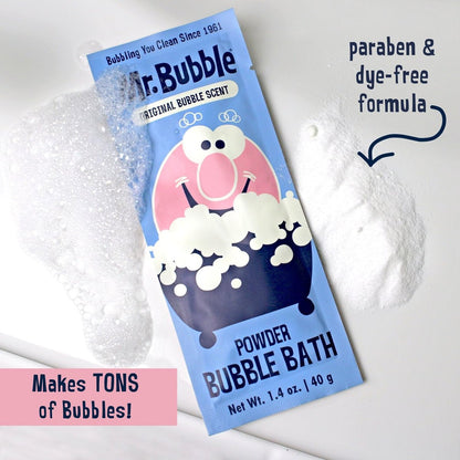 Mr. Bubble Retro Powder Bubble Bath Packet - Original Bubble Gum Scent, 1.4 oz (Pack of 12) Avelisse