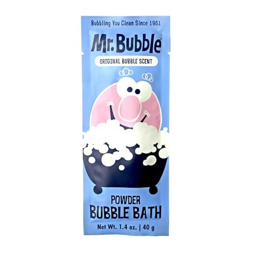 Mr. Bubble Retro Powder Bubble Bath Packet - Original Bubble Gum Scent, 1.4 oz (Pack of 12) Avelisse