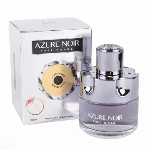 Viaan Krishna AZURE NOIR POUR HOMME Cologne Eau de Toilette for Men, 3.4 oz (100 ml), Natural Spray, Long Lasting Avelisse