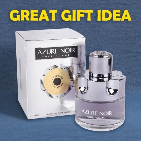 Viaan Krishna AZURE NOIR POUR HOMME Cologne Eau de Toilette for Men, 3.4 oz (100 ml), Natural Spray, Long Lasting Avelisse
