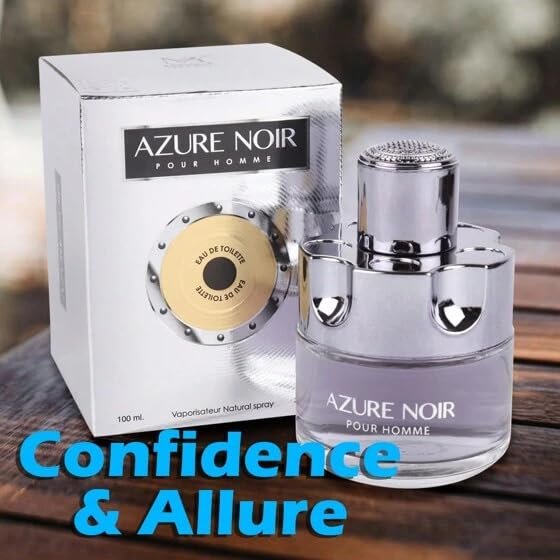Viaan Krishna AZURE NOIR POUR HOMME Cologne Eau de Toilette for Men, 3.4 oz (100 ml), Natural Spray, Long Lasting Avelisse