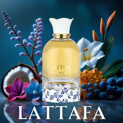 Lattafa Petra Eau de Parfum Spray for Women – 100ml (3.4 Oz) | Tropical, Floral, Fruity & Sweet Fragrance | Long-Lasting Luxury Perfume Avelisse