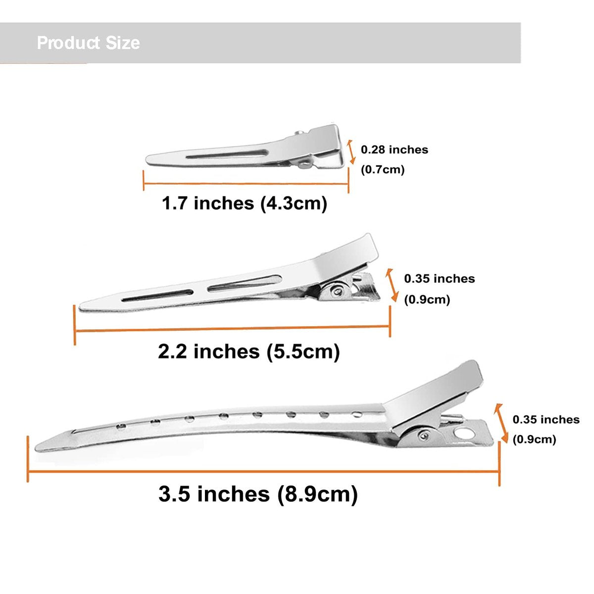 40-Piece Metal Duck Billed Hair Clips for Styling Sectioning - Silver Salon-Grade Alligator Curl Clips for Women Long Hair with Storage Case - görsel 3