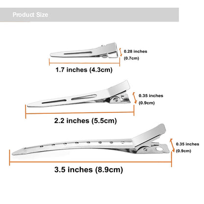 40-Piece Metal Duck Billed Hair Clips for Styling Sectioning - Silver Salon-Grade Alligator Curl Clips for Women Long Hair with Storage Case