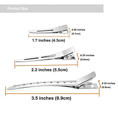 40-Piece Metal Duck Billed Hair Clips for Styling Sectioning - Silver Salon-Grade Alligator Curl Clips for Women Long Hair with Storage Case - görsel 4