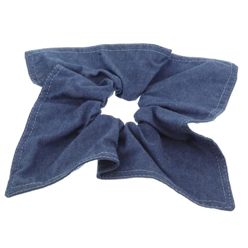 Ipetboom Large Denim Hair Scrunchie Bow Hair Tie - Soft Elastic Ponytail Holder, Square Scarf Headband for Thick Curly Hair - görsel 2