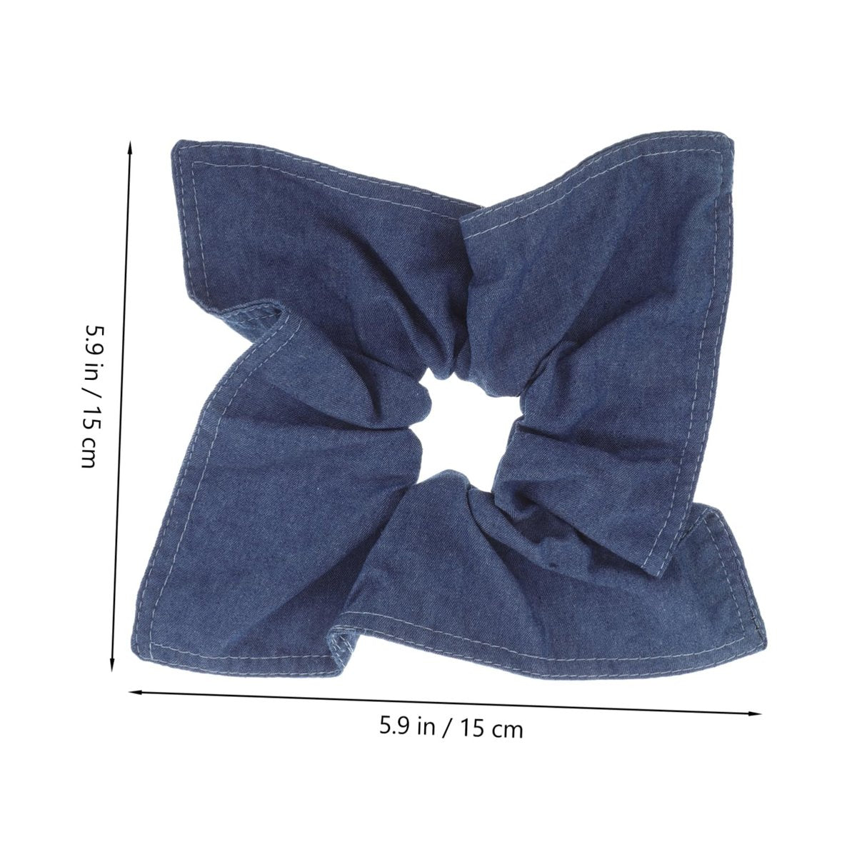 Ipetboom Large Denim Hair Scrunchie Bow Hair Tie - Soft Elastic Ponytail Holder, Square Scarf Headband for Thick Curly Hair - görsel 3