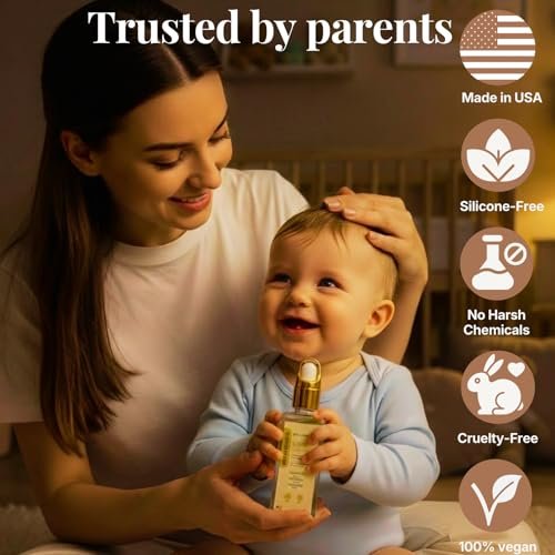 Revatology Kids & Baby Hair Growth Oil – Gentle Pre-Wash Dry/Itchy Scalp Treatment with Coconut, Rosemary, Castor, Amla +25 Botanicals, Ayurvedic, Made in USA, 1 Fl Oz Avelisse