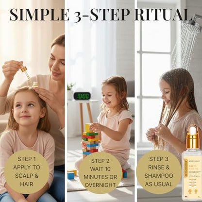 Revatology Kids & Baby Hair Growth Oil – Gentle Pre-Wash Dry/Itchy Scalp Treatment with Coconut, Rosemary, Castor, Amla +25 Botanicals, Ayurvedic, Made in USA, 1 Fl Oz Avelisse