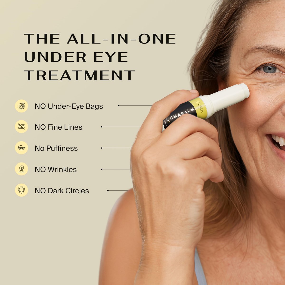 CumaBalm™ Eye Balm with Turmeric and Retinol for Puffy Eyes & Dark Circles – Vegan, 1 Fl Oz Avelisse