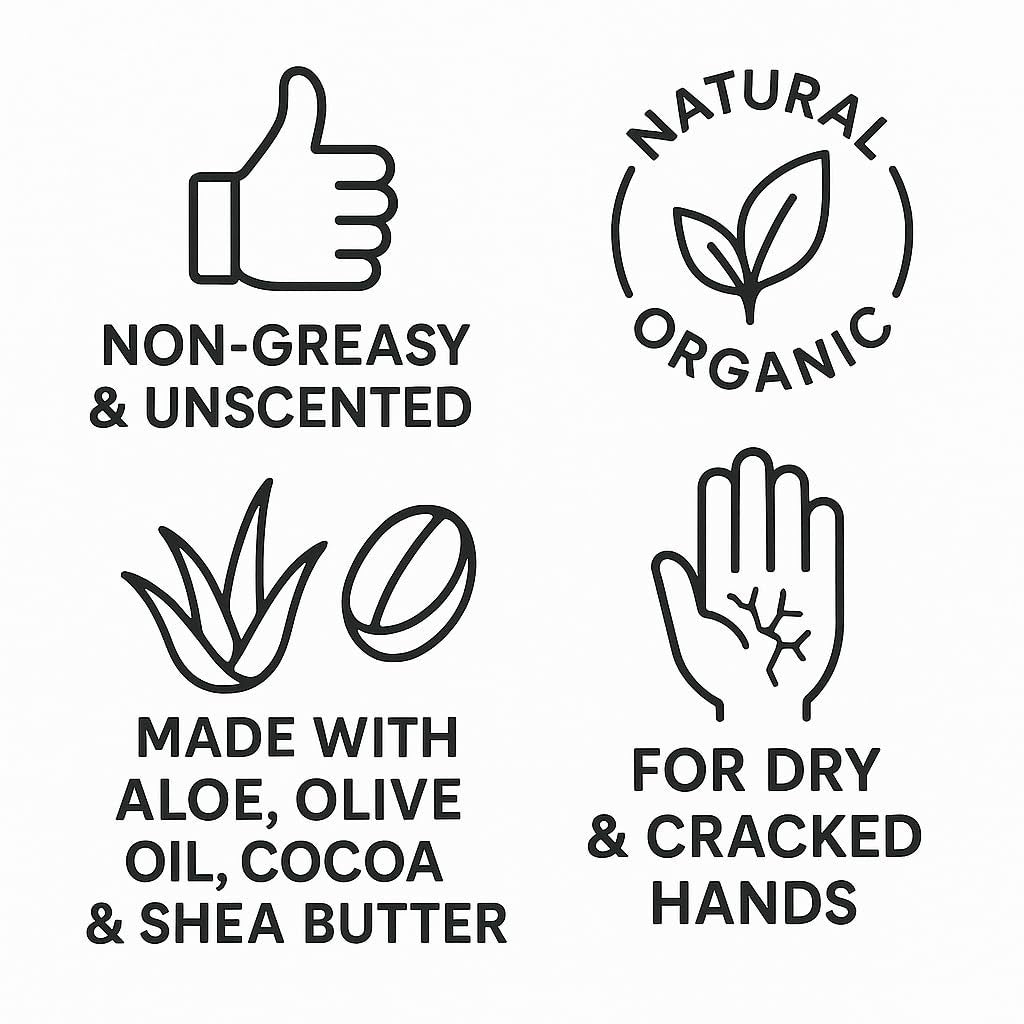 Farmhands Natural Hand Cream for Dry, Cracked Hands - Non-Greasy, Fast-Absorbing, No Added Fragrance, Organic Aloe, 2oz Tin Avelisse