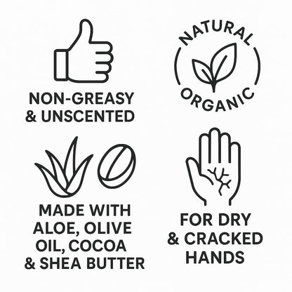 Farmhands Natural Hand Cream for Dry, Cracked Hands - Non-Greasy, Fast-Absorbing, No Added Fragrance, Organic Aloe, 2oz Tin Avelisse