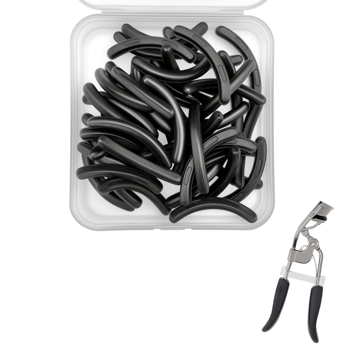 30-Pack Silicone Eyelash Curler Refill Pads Compatible with elf Eyelash Curler - Black - görsel 1