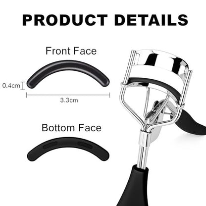 30-Pack Silicone Eyelash Curler Refill Pads Compatible with elf Eyelash Curler - Black