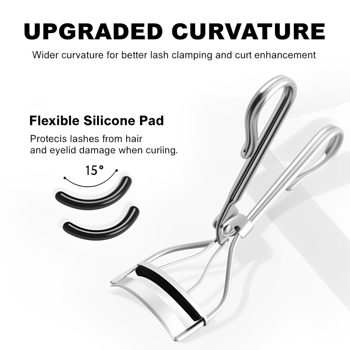 30-Pack Silicone Eyelash Curler Refill Pads Compatible with elf Eyelash Curler - Black - görsel 3