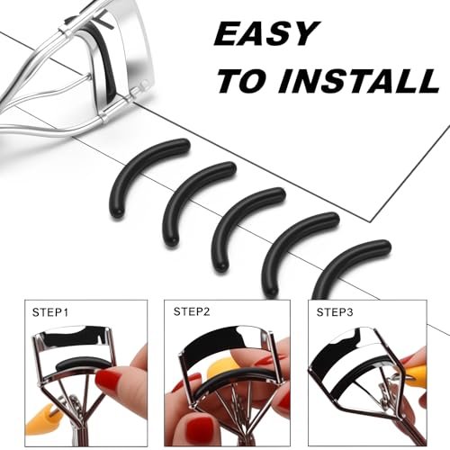 30-Pack Silicone Eyelash Curler Refill Pads Compatible with elf Eyelash Curler - Black - görsel 10
