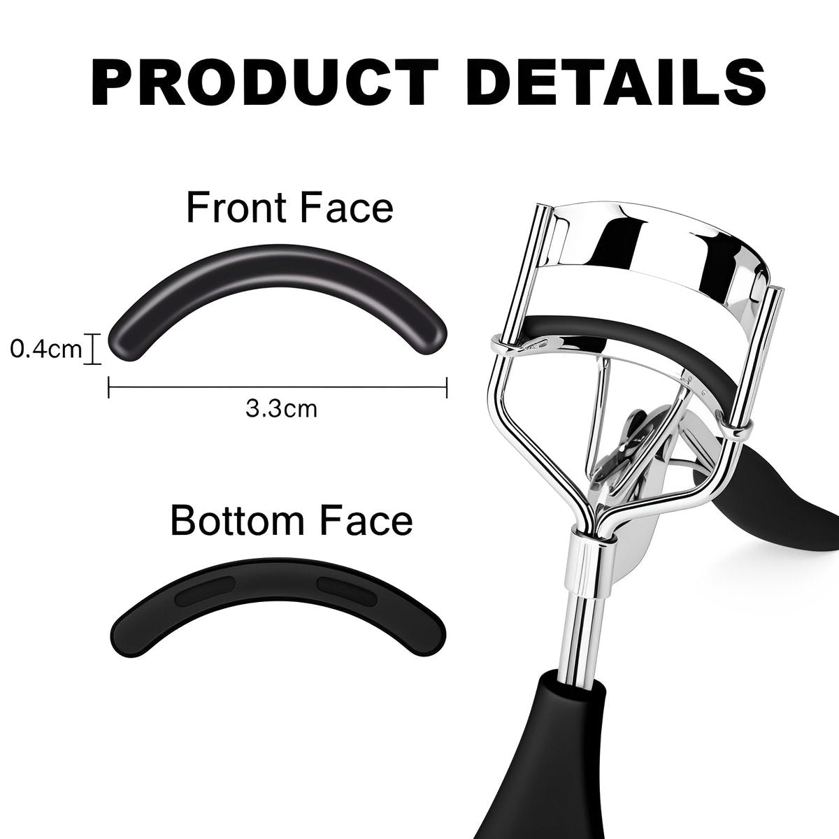 30-Pack Silicone Eyelash Curler Refill Pads Compatible with elf Eyelash Curler - Black - görsel 7