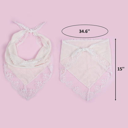 Huachi White Lace Bandana Head Scarf for Women - Stylish Hair Headband Kerchief
