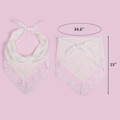 Huachi White Lace Bandana Head Scarf for Women - Stylish Hair Headband Kerchief - görsel 11