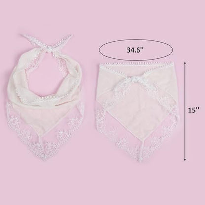 Huachi White Lace Bandana Head Scarf for Women - Stylish Hair Headband Kerchief