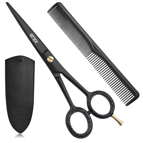 GTEX 6.5 Inch Professional Hair Cutting Scissors – Black, High Carbon Stainless Steel Shears for Men, Women & Adults - görsel 2