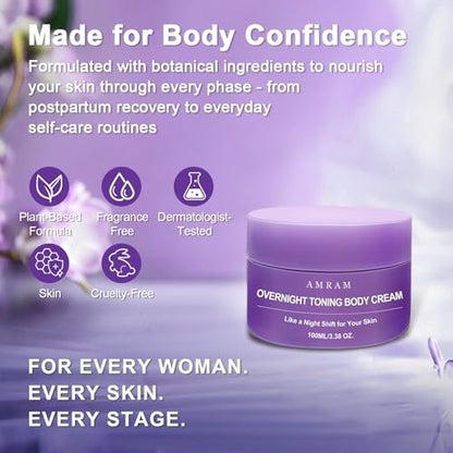 AMRAM Overnight Toning Whip - Skin Tightening & Body Firming Cream for Loose Skin, 3.38 Fl Oz Avelisse