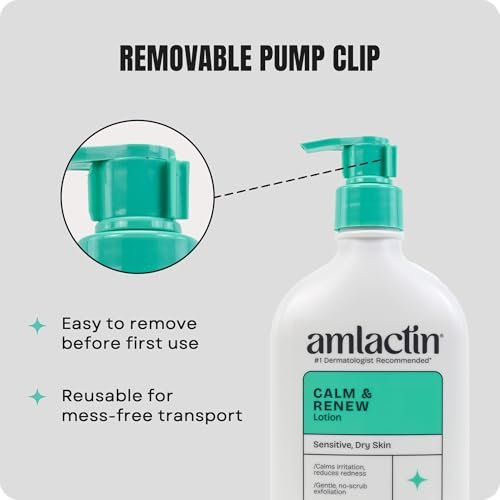 AmLactin Calm & Renew Lotion – Therapeutic Body and Face Moisturizer for Sensitive Skin with Lactic Acid AHA and Soothing Ginger Root, 14.1 oz - görsel 14