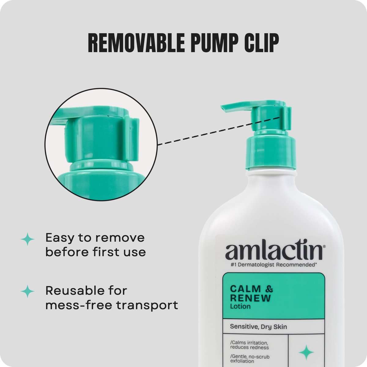 AmLactin Calm & Renew Lotion – Therapeutic Body and Face Moisturizer for Sensitive Skin with Lactic Acid AHA and Soothing Ginger Root, 14.1 oz - görsel 13