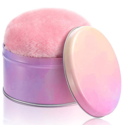 WSYUB Large 5.12 Inch Powder Puff for Body - Soft Velour Loose Powder Puff with Container