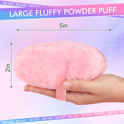 WSYUB Large 5.12 Inch Powder Puff for Body - Soft Velour Loose Powder Puff with Container
