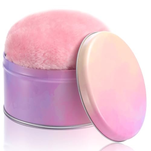 WSYUB Large 5.12 Inch Powder Puff for Body - Soft Velour Loose Powder Puff with Container - görsel 2