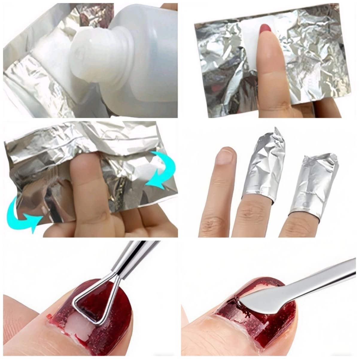 ASKELI 100PCS Foil Nail Wraps Remover for Soak Off Gel Polish Removal - Complete with Cuticle Tools & Nail File for Manicure - görsel 3