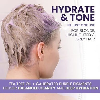 KESMEDIK Tea Tree Purple Conditioner - Anti-Brass Toner for Blonde, Silver & Gray Hair - Softens, Repairs Damaged Hair - Salon-Grade Hair Toner Conditioner, 16 fl oz Avelisse