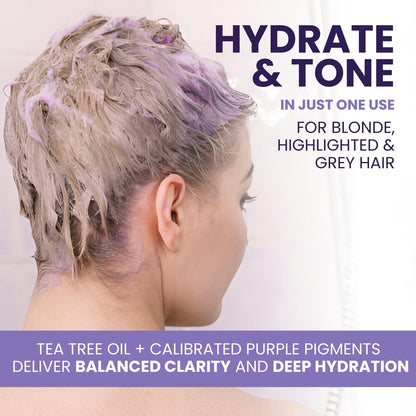 KESMEDIK Tea Tree Purple Conditioner - Anti-Brass Toner for Blonde, Silver & Gray Hair - Softens, Repairs Damaged Hair - Salon-Grade Hair Toner Conditioner, 16 fl oz Avelisse